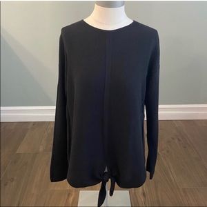 JJILL tie front sweater - black - size S